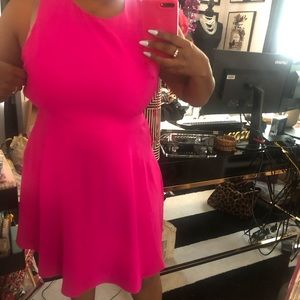 Pink dress with black bow on back